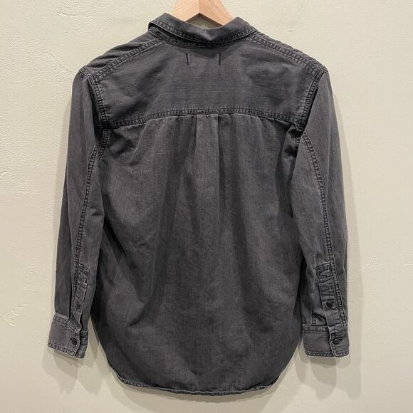 Madewell Denim Oversized Ex-Boyfriend Shirt - Size: XXS - Picture 2 of 5